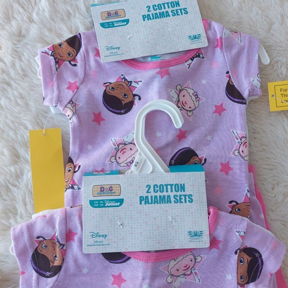 3/$30 Disney Girls Doc McStuffins Short Sleeve Cotton 4 Piece Pajama Set - Picture 4 of 9